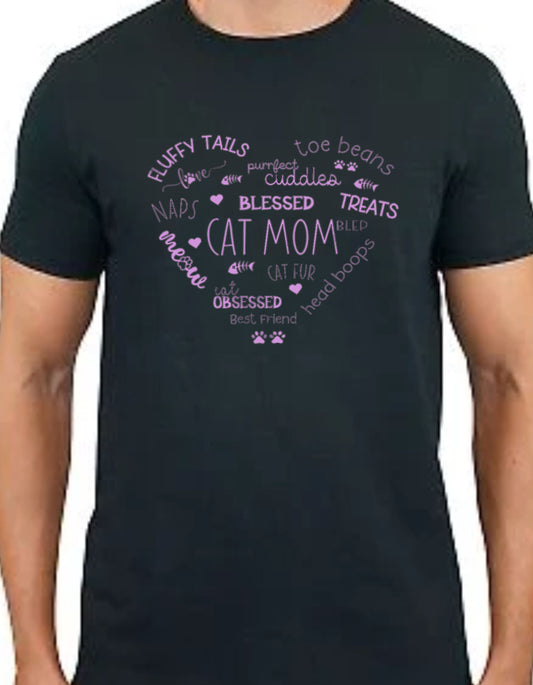 Cat Mom Heart Tee