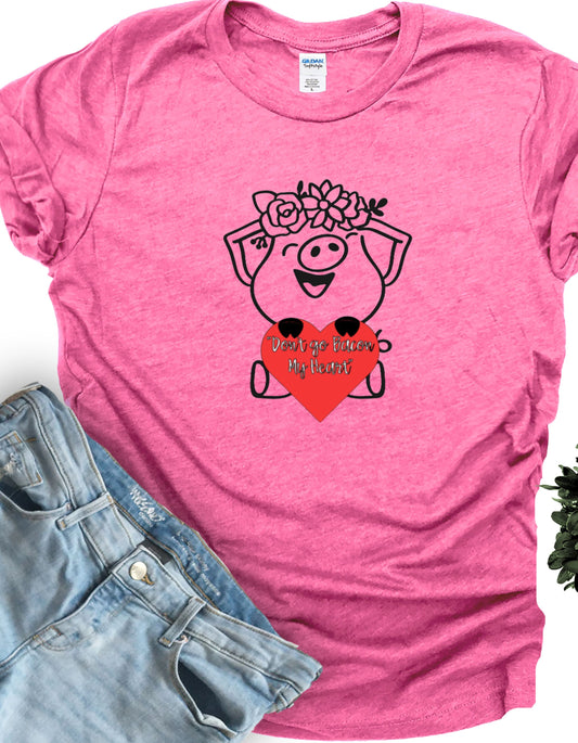 Laughing Pig Don't Go Bacon My Heart Tee