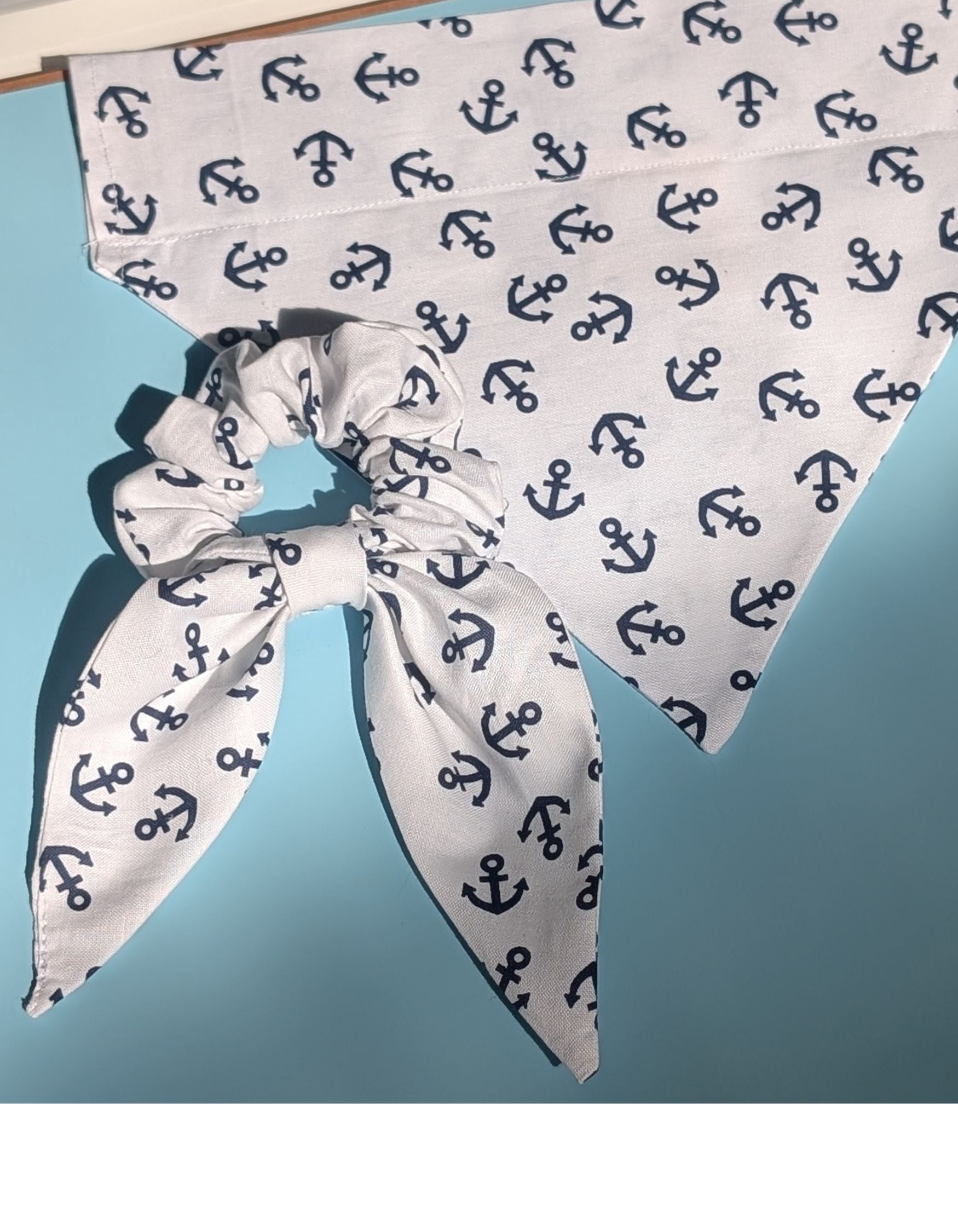 Nautical Anchor Matching Dog & Scrunchie Set