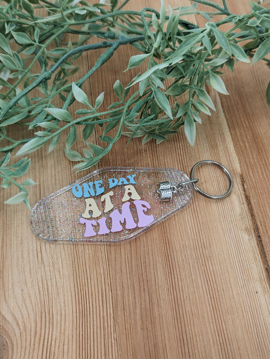 One Day at a Time Keychain