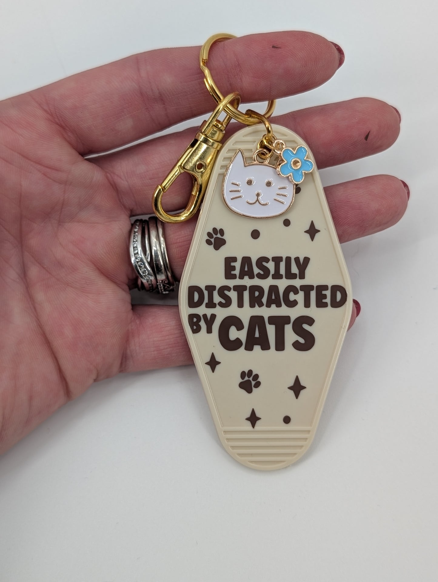 Easily Distracted By Cats Keychain