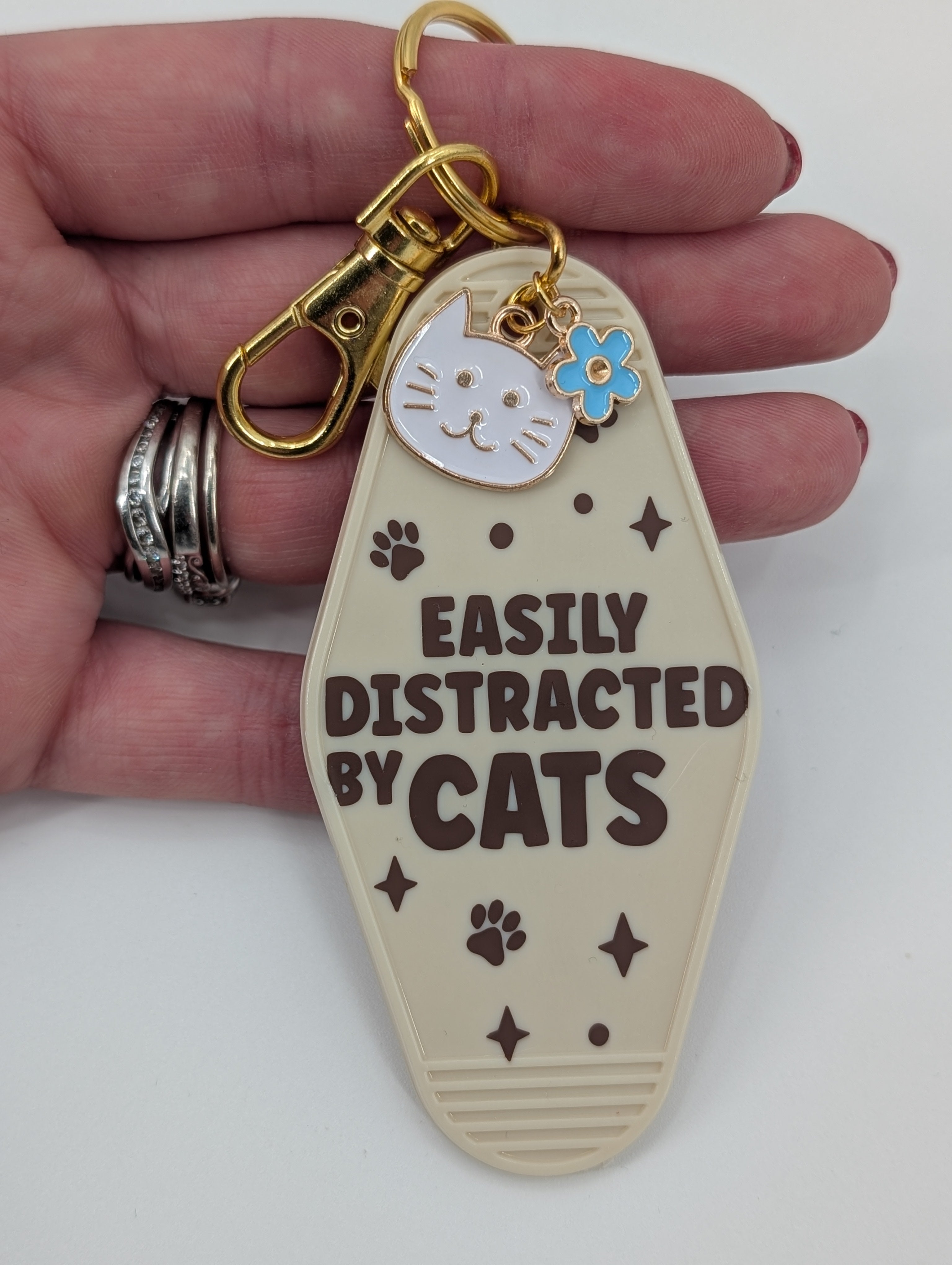 Easily Distracted By Cats Keychain
