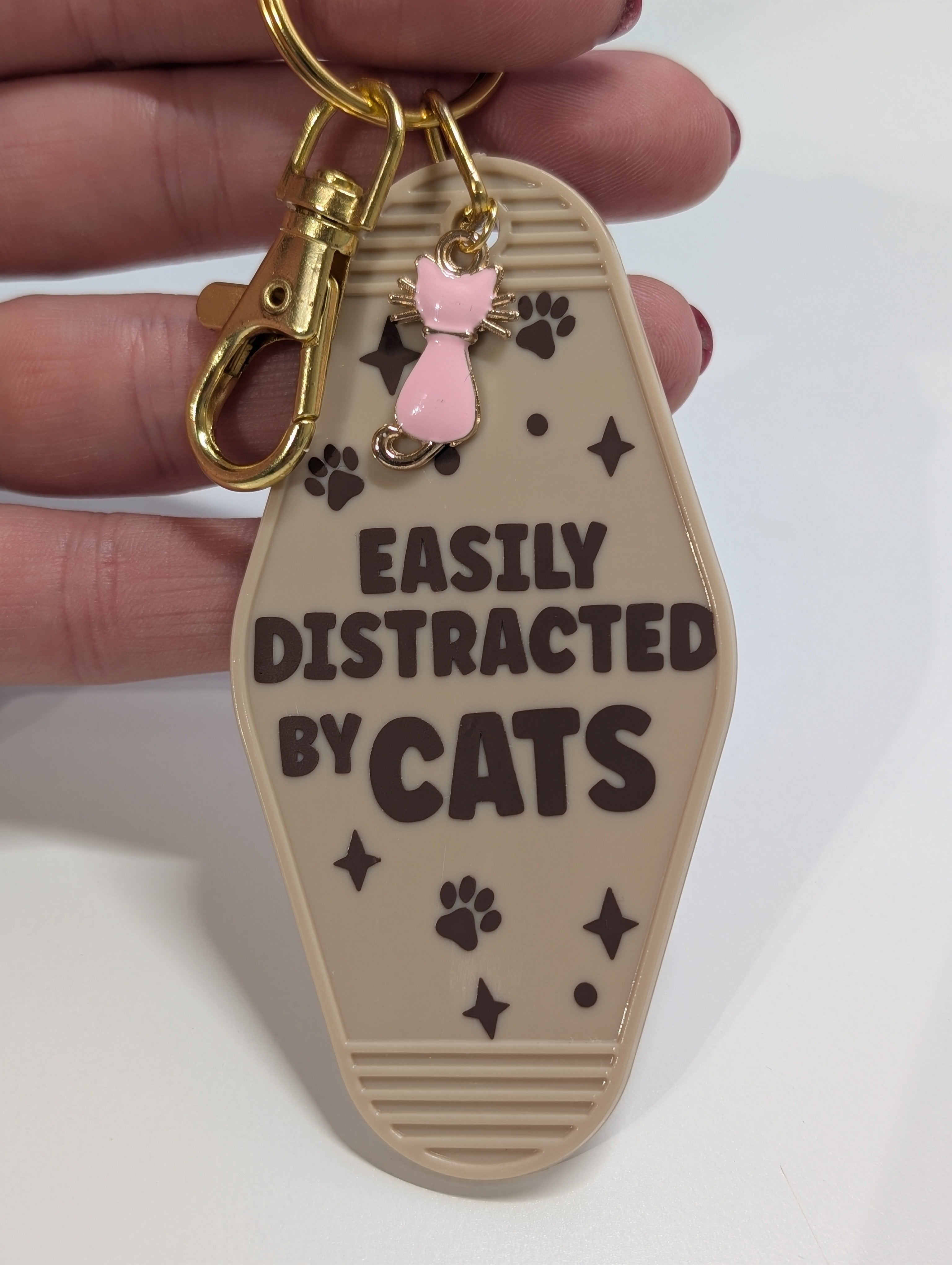 Easily Distracted By Cats Keychain