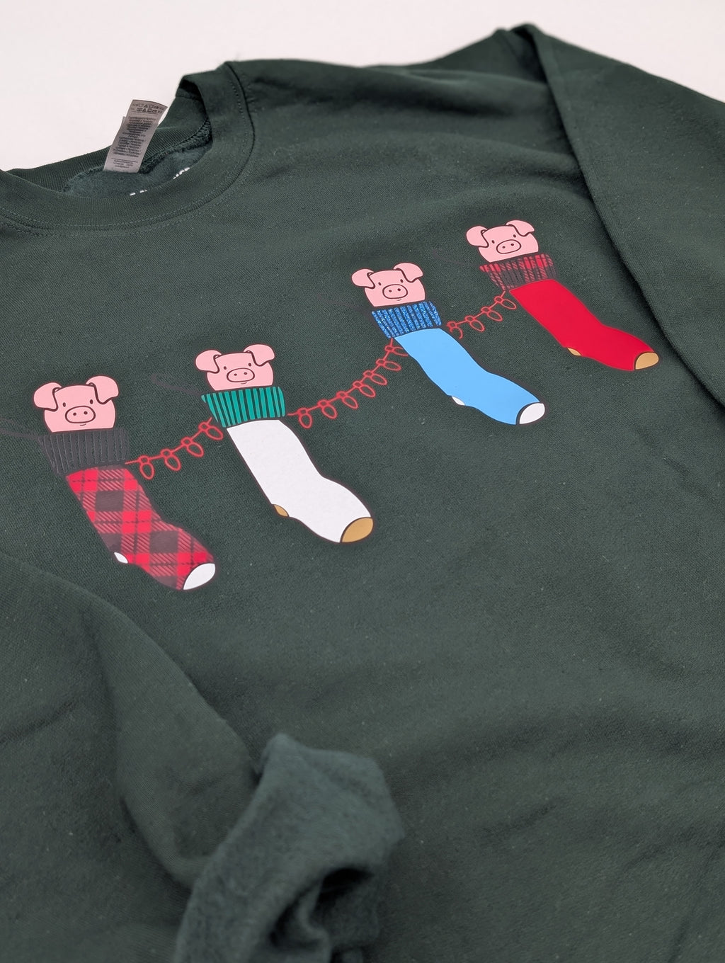 Pigs in Stockings Crew Neck