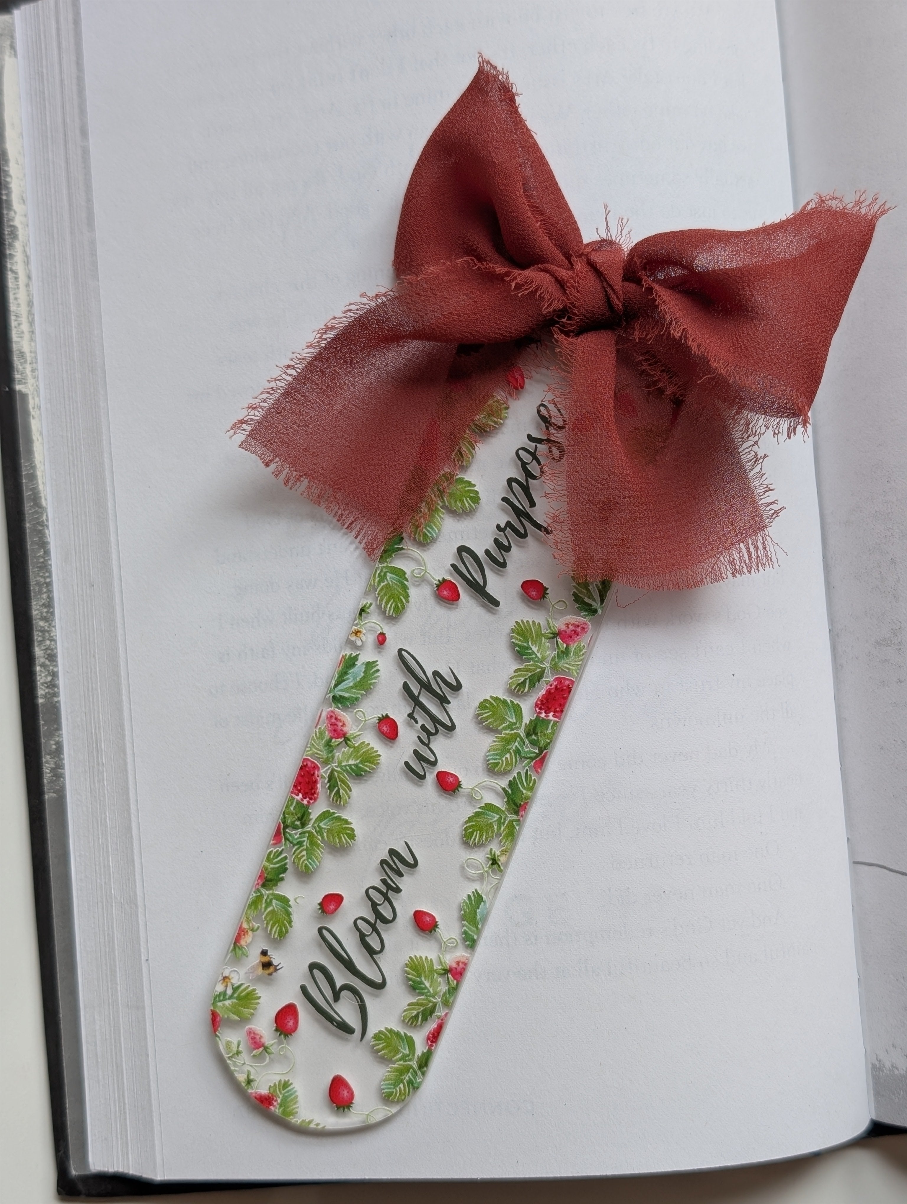 Strawberries Blooming with Purpose Book Mark