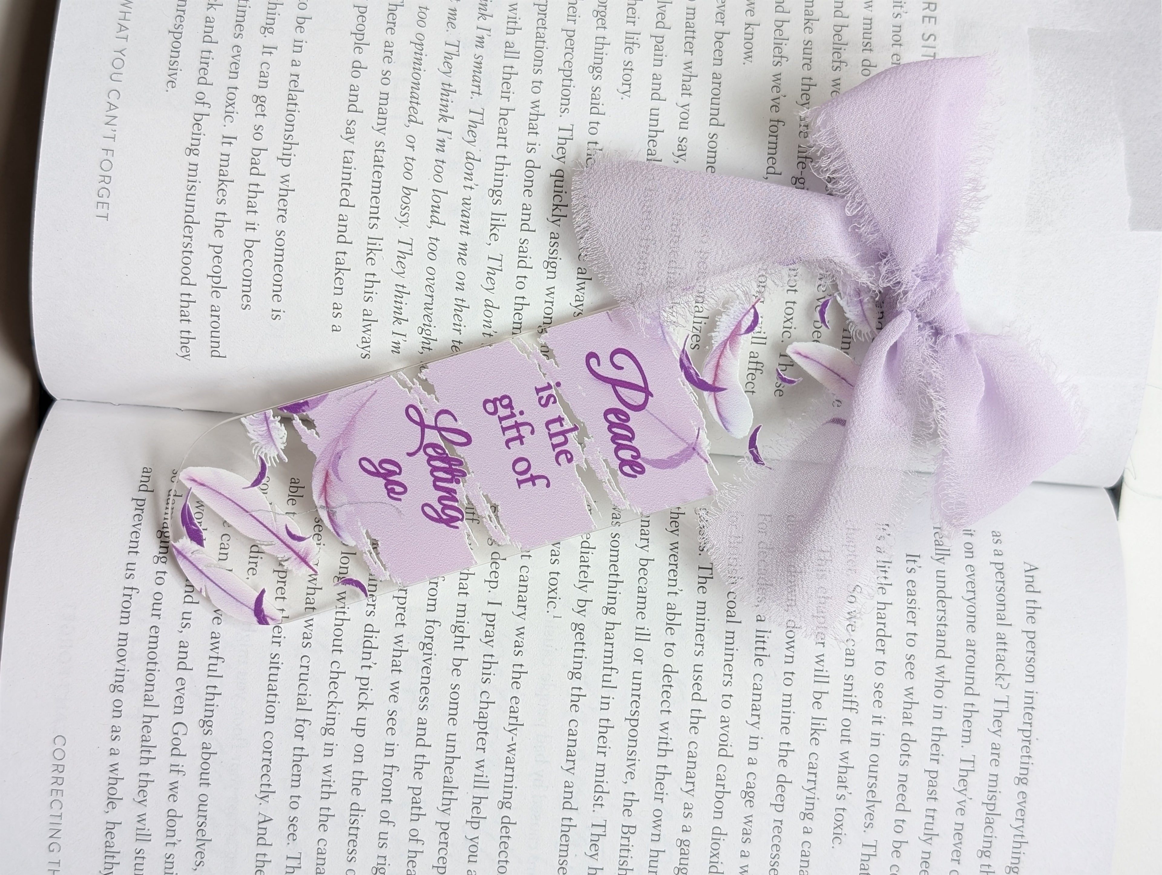 Peace is the Gift of Letting Go Book Mark