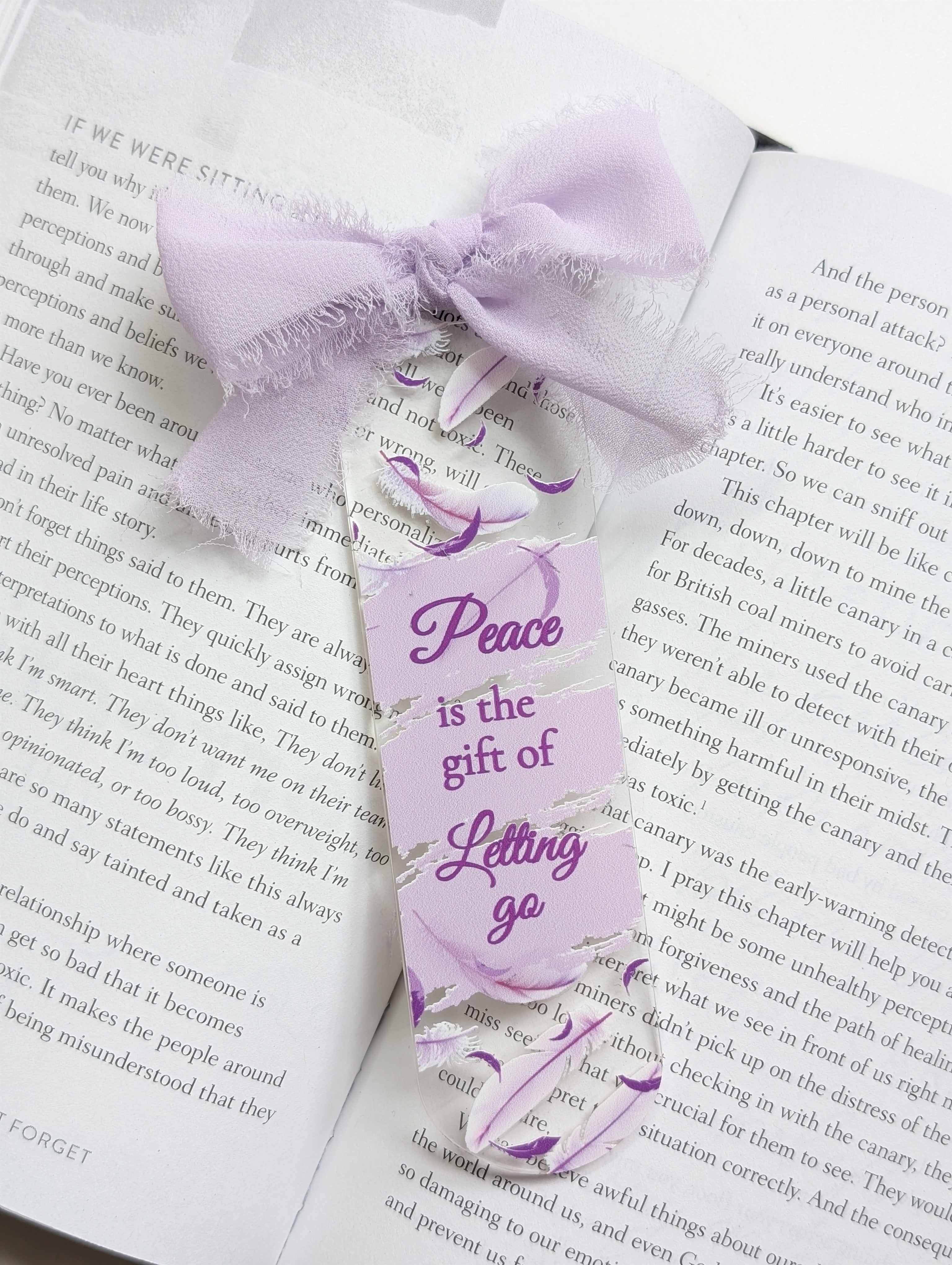 Peace is the Gift of Letting Go Book Mark