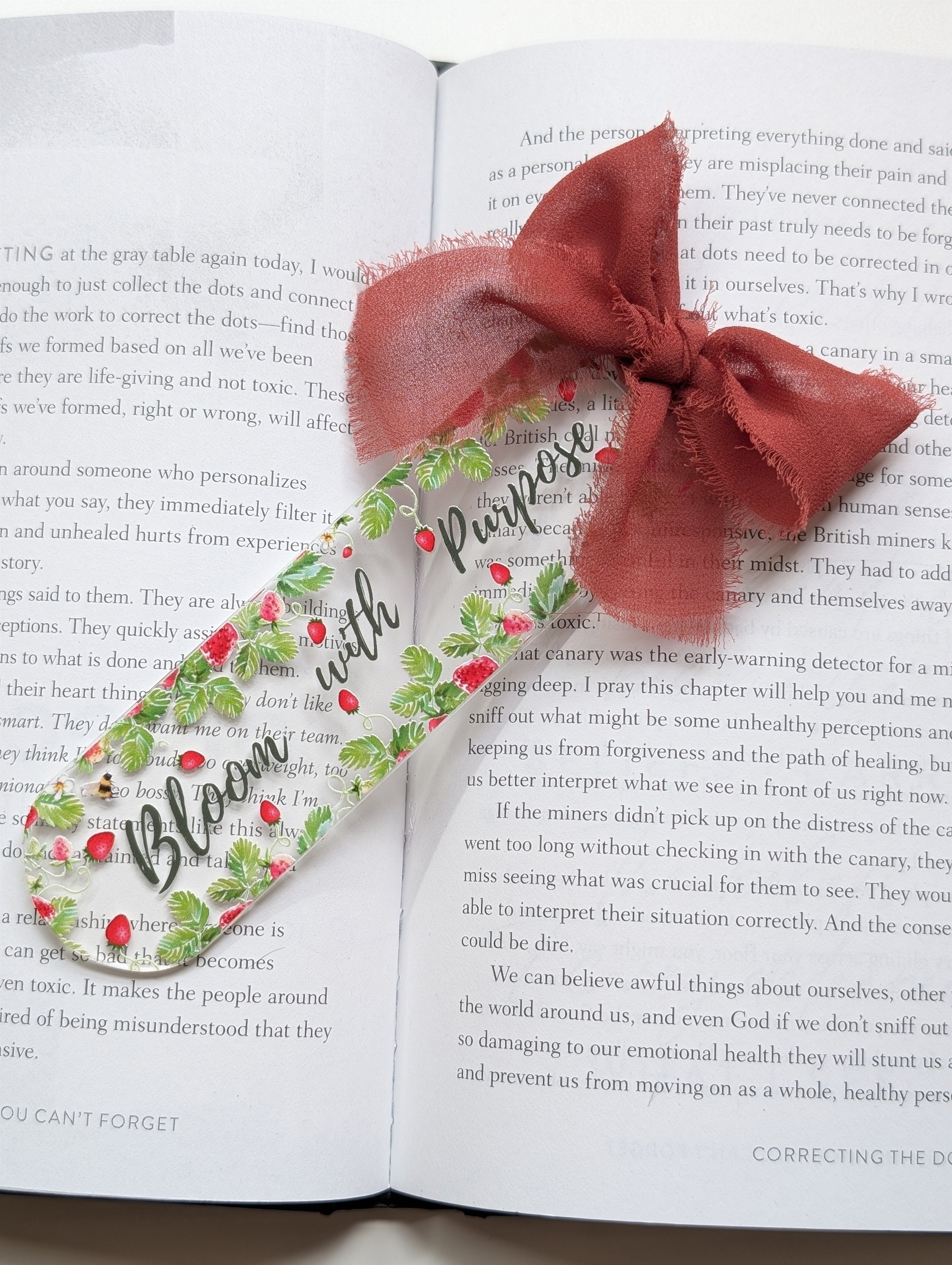 Strawberries Blooming with Purpose Book Mark