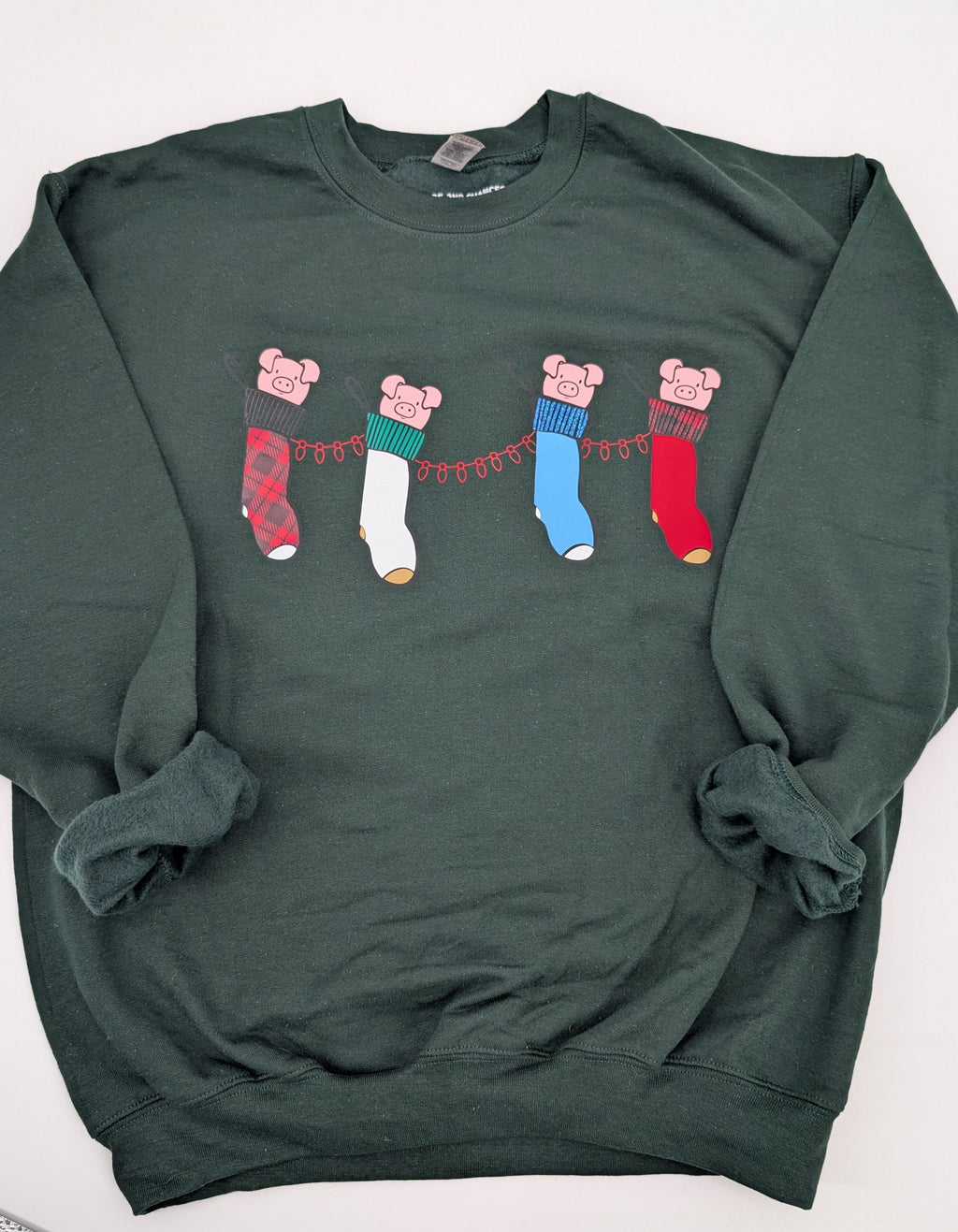 Pigs in Stockings Crew Neck