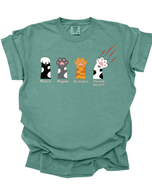 Rock Paper Scissors Throat Punch Comfort Colors Tee
