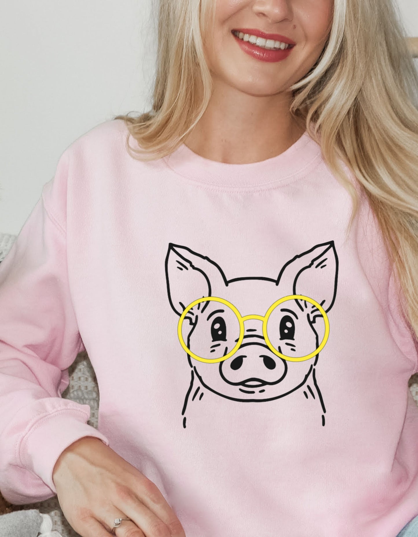 Pig'n Glasses Crew Neck